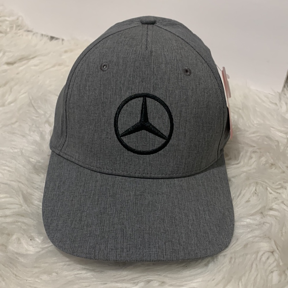 PUMA Gray Hat Black Mercedes Benz Embroidered logo Hat Adjustable Fit Men’s O/S - Picture 10 of 10